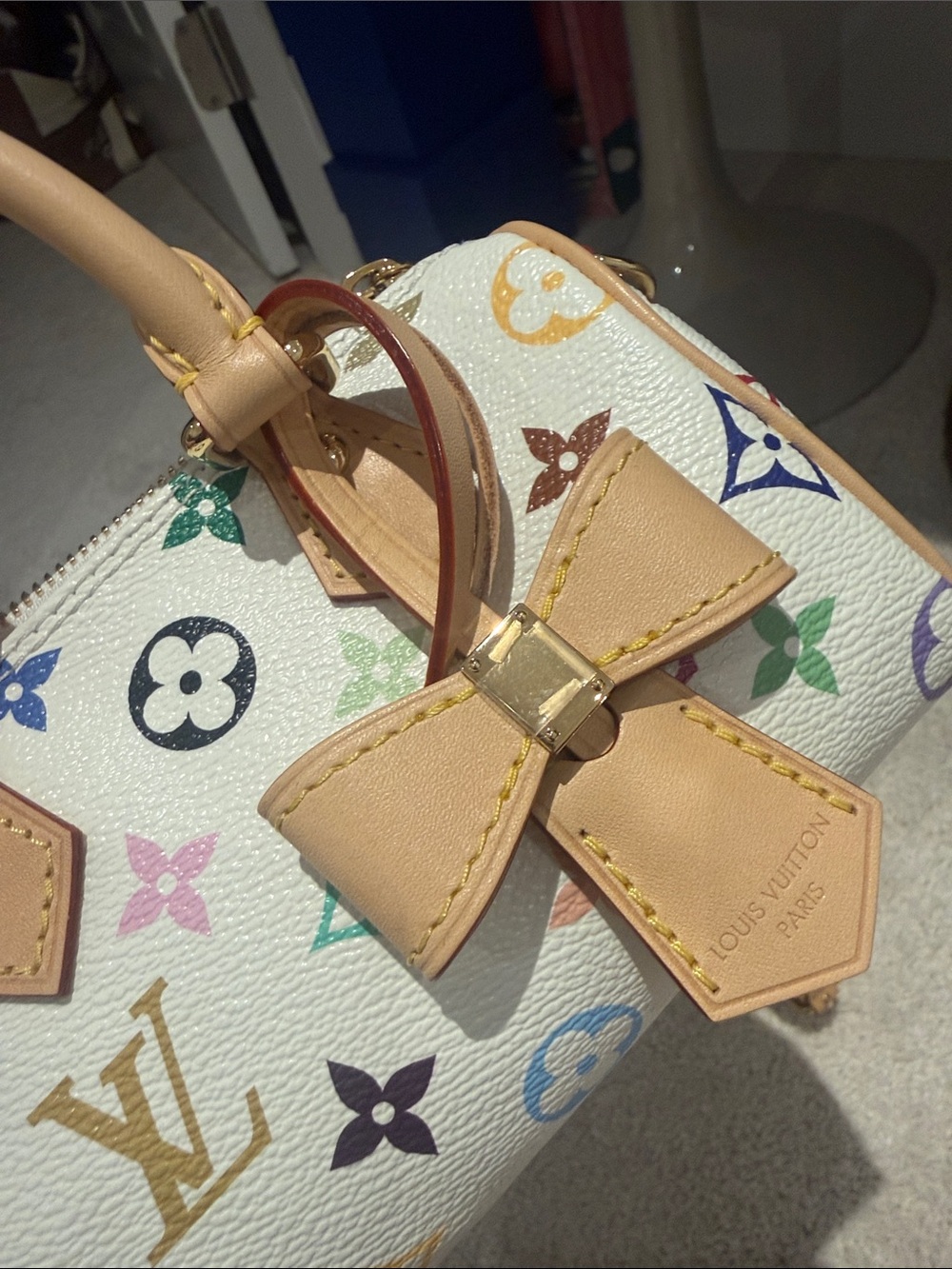 Louis Vuitton White Multicolor nano speedy - Picture 3 of 5